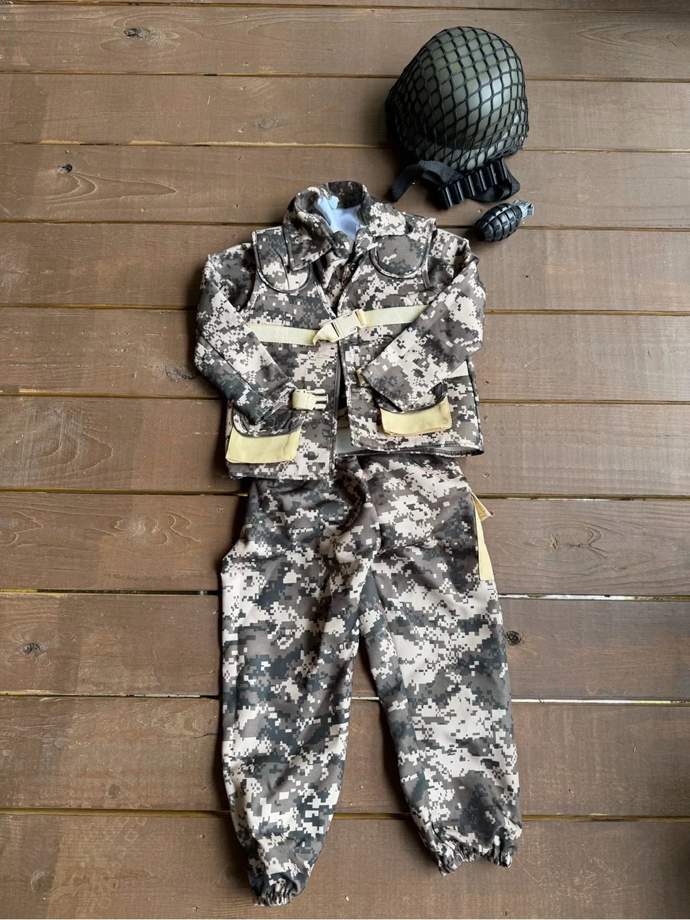 Spirit Kids' Soldier Costume - Camo Green small 4-6